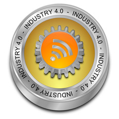 Industry 4.0 button - 3D illustration