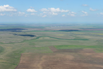 Steppe Crimea. View from the plane.