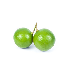 fresh lime on white background