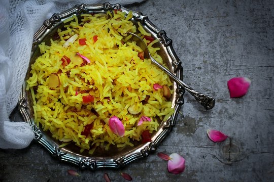 Indian Sweet Saffron Rice / Zarda Rice