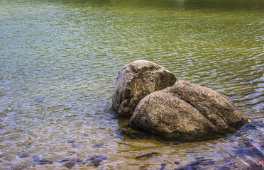 Rock in the lake