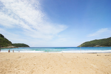 Beach view with blue sky at Phuket Thailand 