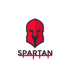 Spartan helmet, vector logo concept