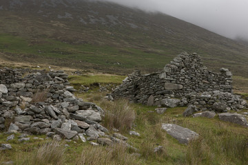 Achill island Slievemore Ghosttown Ruins Ireland