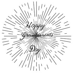 Obraz premium Happy grandparents day, hand drawn lettering, vector illustration.