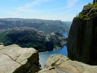 Vue sur les falaises du Lysefjord, Norvège