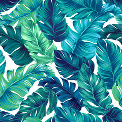 vector tropical palm seamless pattern. amazing vintage style.