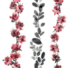 Watercolor flowers pattern