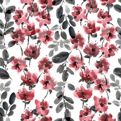 Watercolor flowers pattern