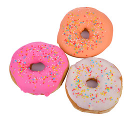 Donut with sprinkles isolated on white background