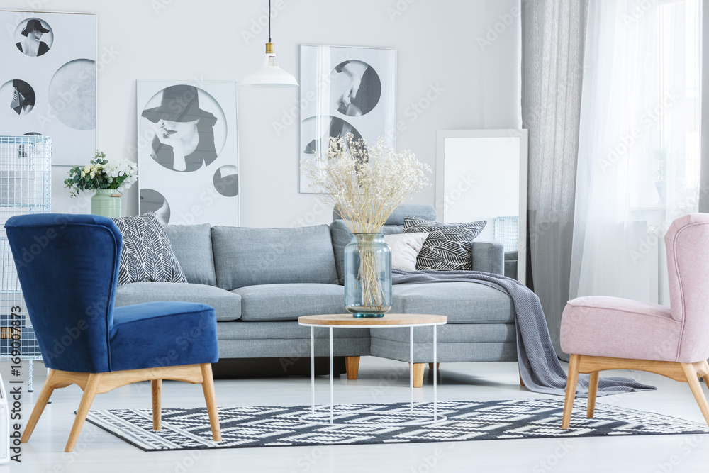 Sticker Stylish living room with armchairs