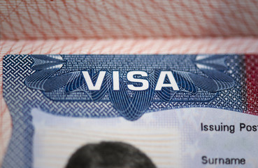 Obraz premium Close-up detail of American VISA