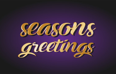 seasons greetings gold golden text postcard banner logo