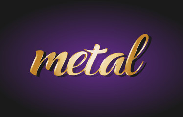 metal gold golden text postcard banner logo