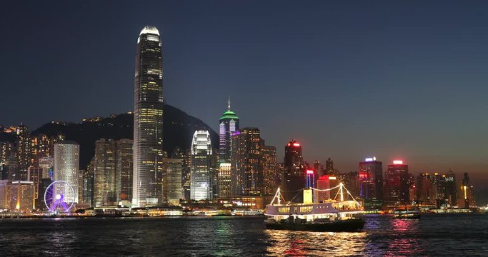 Beautiful night scape in Hong Kong