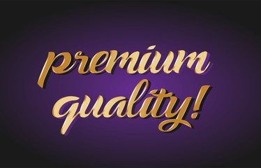 Obraz premium premium quality gold golden text postcard banner logo