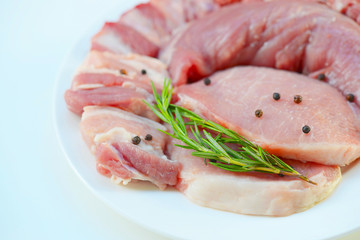 Fresh, raw pork with spices