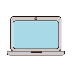 laptop computer icon over white background vector illustration