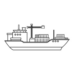 Obraz premium cargo ship icon over white background vector illustration