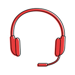 headset icon over white background vector illustration