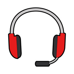headset icon over white background vector illustration