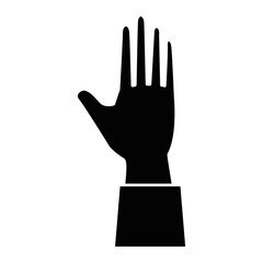 human hand icon over white background vector illustration