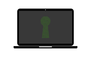 Hacker Laptop Schl&uuml;sselloch