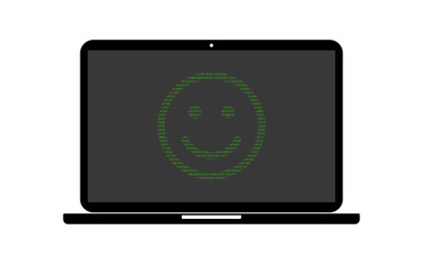 Hacker Laptop glücklicher Smiley