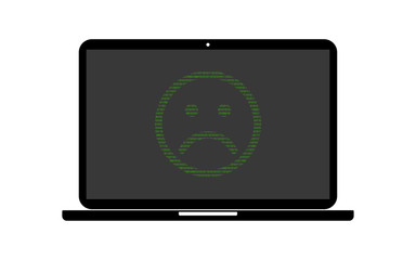 Hacker Laptop unglücklicher Smiley