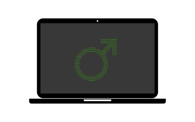 Hacker Laptop Geschlechtersymbol Mann