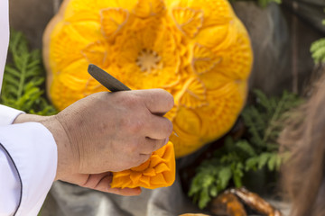 Pumpkin food carving