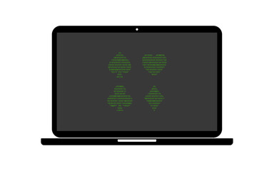 Hacker Laptop Spielkarten Symbole
