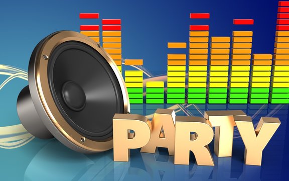 3d audio spectrum party sign