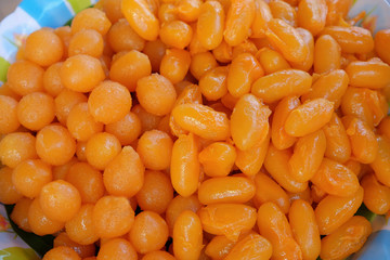 Candy Doonghiib ,Thai Desserts,made from flour, egg and sugar.