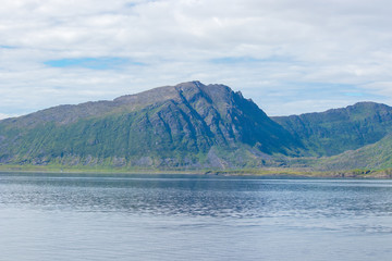 Mountain at Soroya island in Finnmark county in northern Norway. 