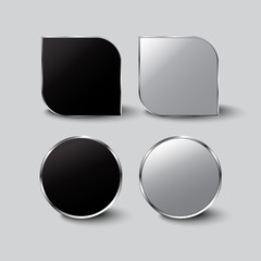 Black and white buttons Glass