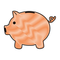 piggy bank icon over white background vector illustration