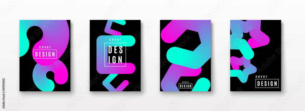 Aufkleber vector illustration of cover pattern template set with dynamic composition