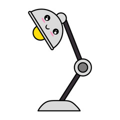 kawaii desk lamp icon over white background vector illustration