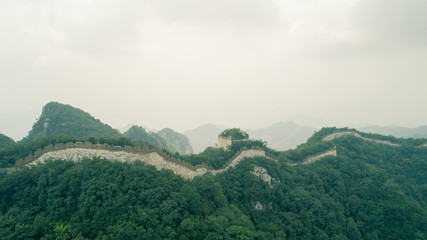 Fototapeta na wymiar aerial view of the great wall in china