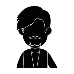 avatar man with mustache icon over white background vector illustration