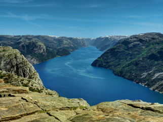 Fototapeta na wymiar Lysefjord en été, Norvège