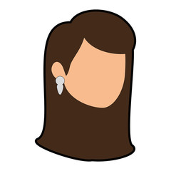 woman face icon over white background vector illustration