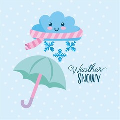 weather snowy cartoon icon vector illustration design graphic