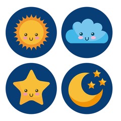 icon set Climate objects cartoon vector illustration design graphic