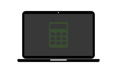 Hacker Laptop Taschenrechner