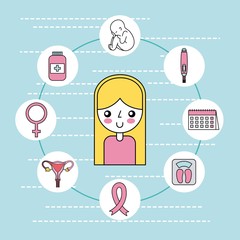 icon set pregnancy cartoon vector illustration design graphic