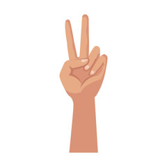 human hand peace and love gesturing icon vector illustration