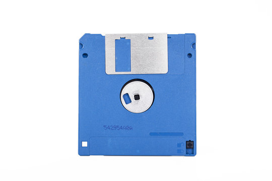 Blue floppy flopy disc.