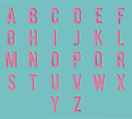 Paper Cutout Letters Realistic 3d Template Design Mock Up Vector Illustration